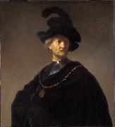 Old man with gorget and black cap (mk33) REMBRANDT Harmenszoon van Rijn